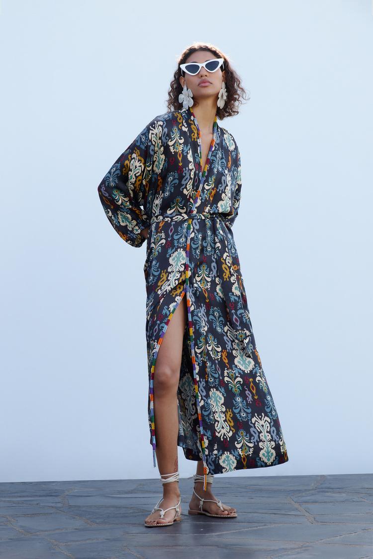 Zara Belted Printed store Kimono NWT XS 7753/032d